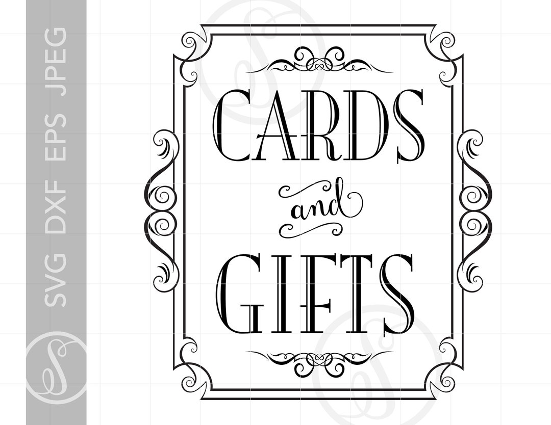 Classic CARDS and GIFTS Sign Art SVG Dxf Eps Jpeg Cut File Downloads
