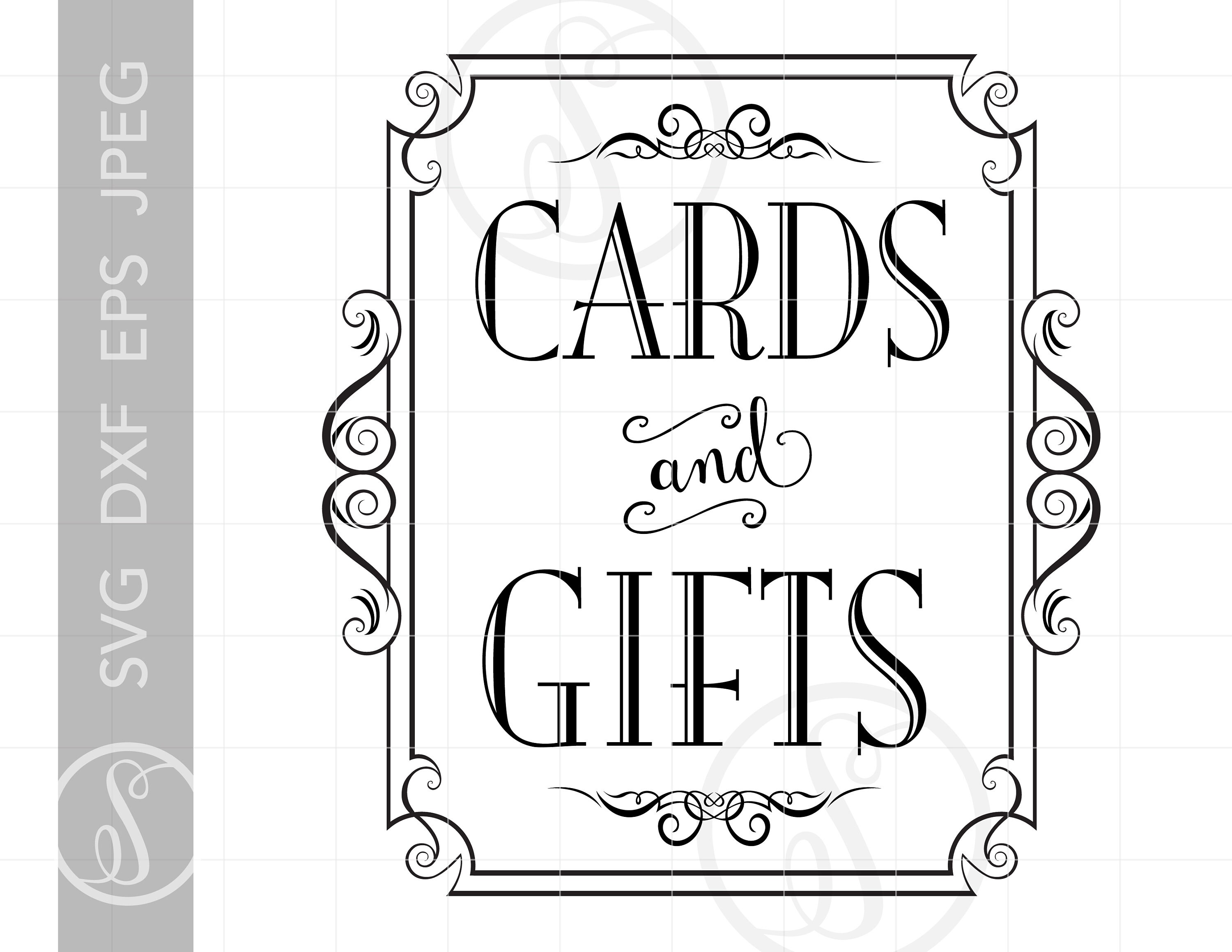 Classic CARDS y GIFTS Sign Art SVG Dxf Eps Jpeg Cut File Etsy España