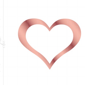 Rose Gold Open Heart SVG | Rose Gold Open Heart Clipart | Rose Gold Open Heart Cut File Cricut | Open Heart File Svg Jpg Eps Dxf Png SC564RG