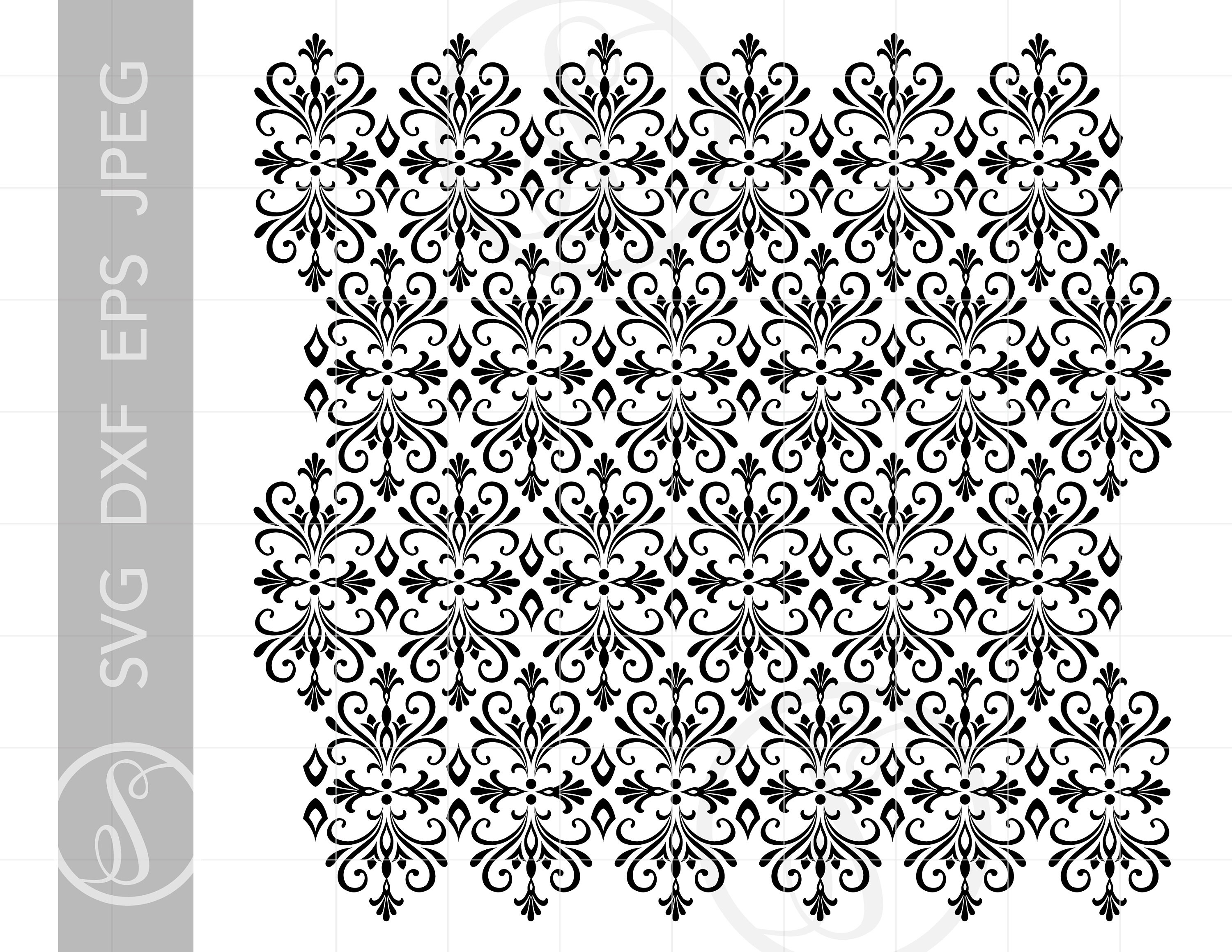 Damask Pattern SVG Damask Pattern Download Damask Etsy