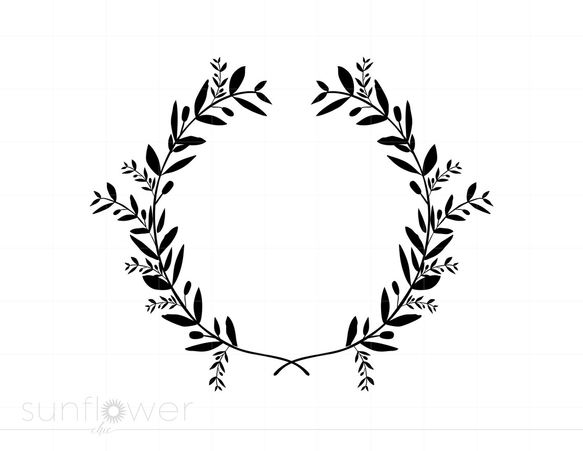 Laurel Wreath SVG Clipart, Floral Wreath Svg Jpg Eps Pdf Png Cricut ...