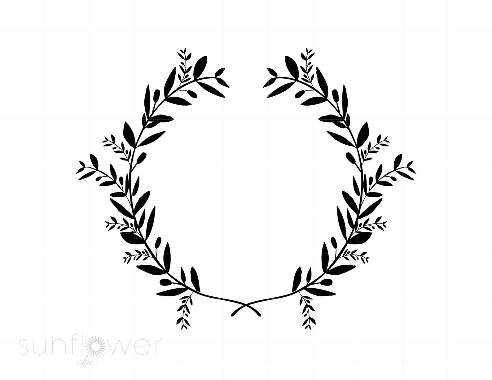 Laurel Wreath SVG Clipart, Floral Wreath Svg Jpg Eps Pdf Png Cricut ...