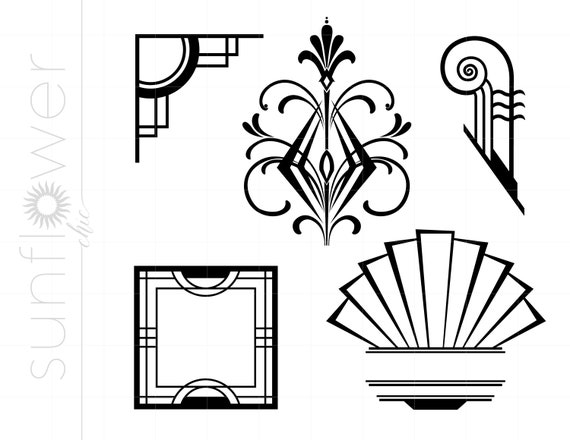 decoページ Art Deco SVG Dxf Eps Jpeg Downloads Art Deco Cut File