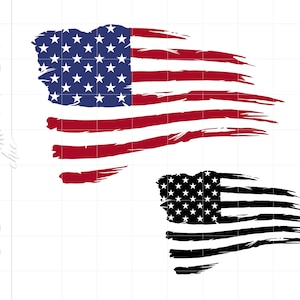 American Flag Svg | Distressed US Flag Svg | 4th of July Svg | Patriotic Svg Downloads | Memorial Day Flag Svg Cricut Silhouette SC2282