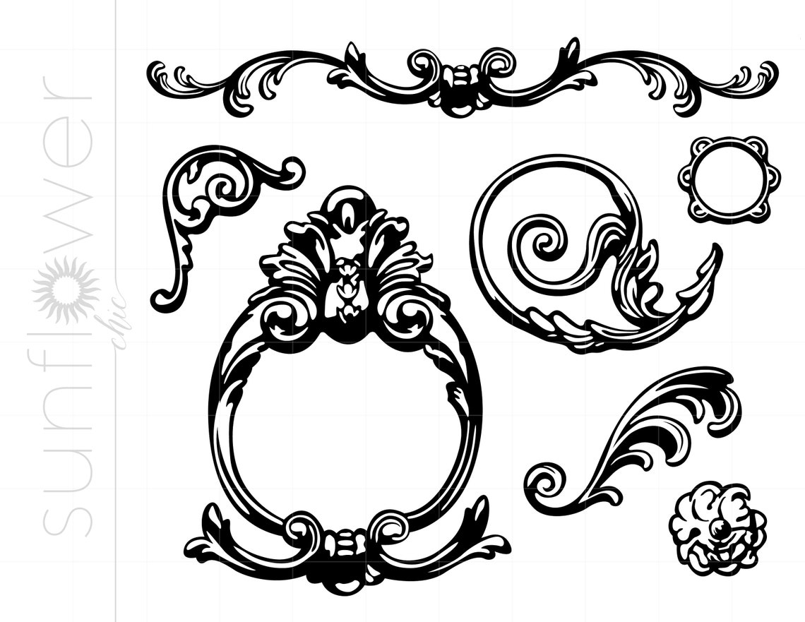 Svg Rococco Baroque Svg, Victorian SVG Downloads, Baroque Ornaments Svg Cut Files ...