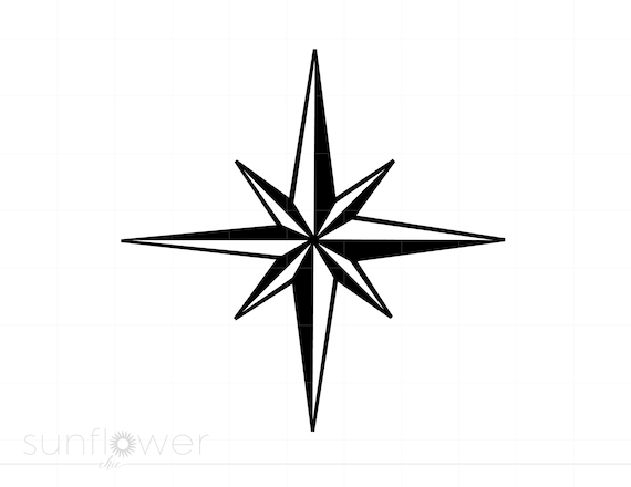 Compass Star SVG Compass Star Clipart Nautical Compass Star Svg Jpg Eps Pdf Png Cricut Silhouette Cut File Instant Download SC746 Etsy UK