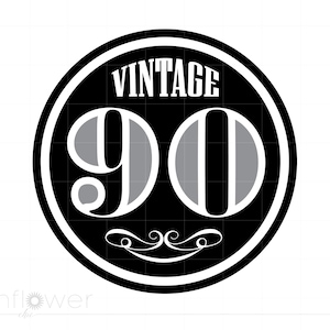 Vintage 90 SVG | Vintage 90 SVG Clipart | Vintage 90 Cut File | Vintage 90 Vector Svg Jpg Eps Pdf Png Dxf Download SC1569