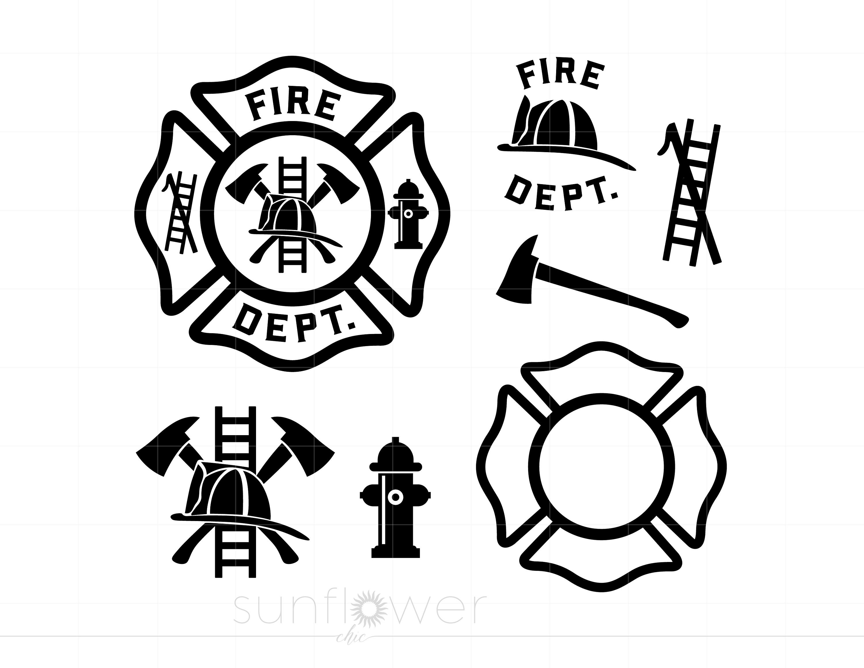Fire Dept Svg Download, Firefighter Svg, Fireman Svg, Fire Department Svg, Maltese Cross Svg, Fire Dept Cricut Silhouette SC2274