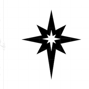 Christmas Star SVG Clipart Christmas Star Silhouette Cut File Vector
