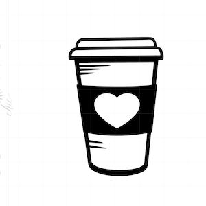 Love Latte SVG | Coffee Clipart | Latte Heart Silhouette | Latte Svg Jpg Eps Pdf Png Dxf | Vector Latte Download SC1292