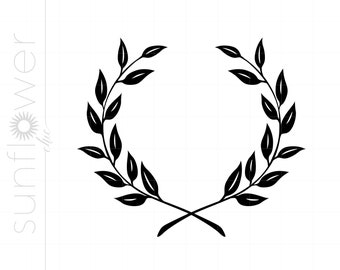 Laurel Wreath SVG | Laurel Wreath Clipart Download | Laurel Cut File for Cricut | Laurel File Svg Jpg Eps Pdf Png SC599