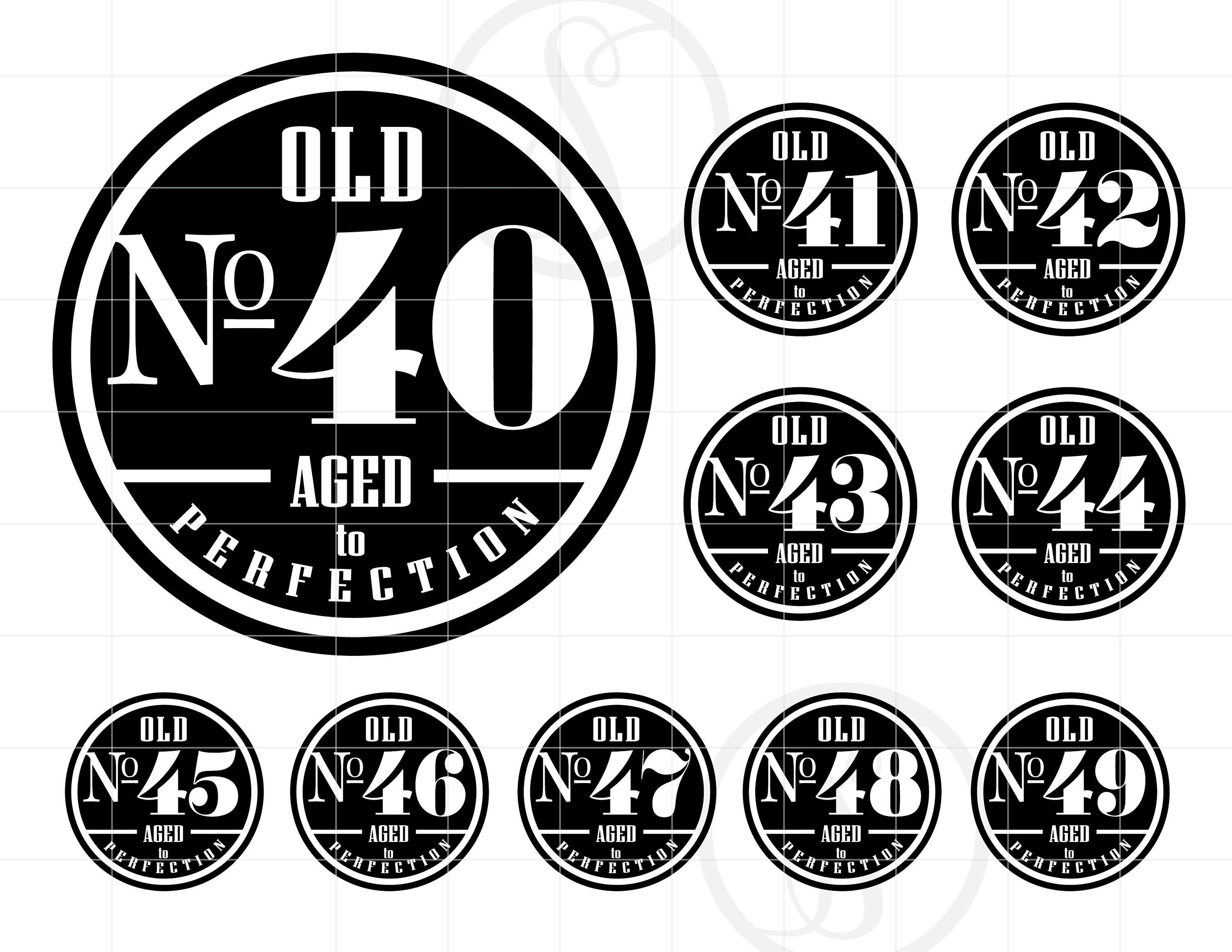 Old No 40-49 SVG | 40-49 Birthday SVG Clipart | Aged to Perfection Cut ...