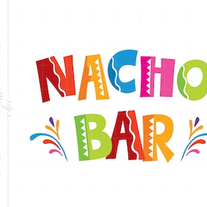 Fiesta Party Sign Svg Art | Nacho Bar Sign Svg Cut Files | Png Dxf Eps Downloads | Fiesta Silhouette Svg Art SC428