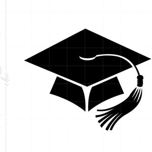 Graduation Hat SVG | Graduation Hat Clipart | Graduation Hat Silhouette Cut File | Grad Cap Svg Jpg Eps Pdf Png Dxf Download SC1024