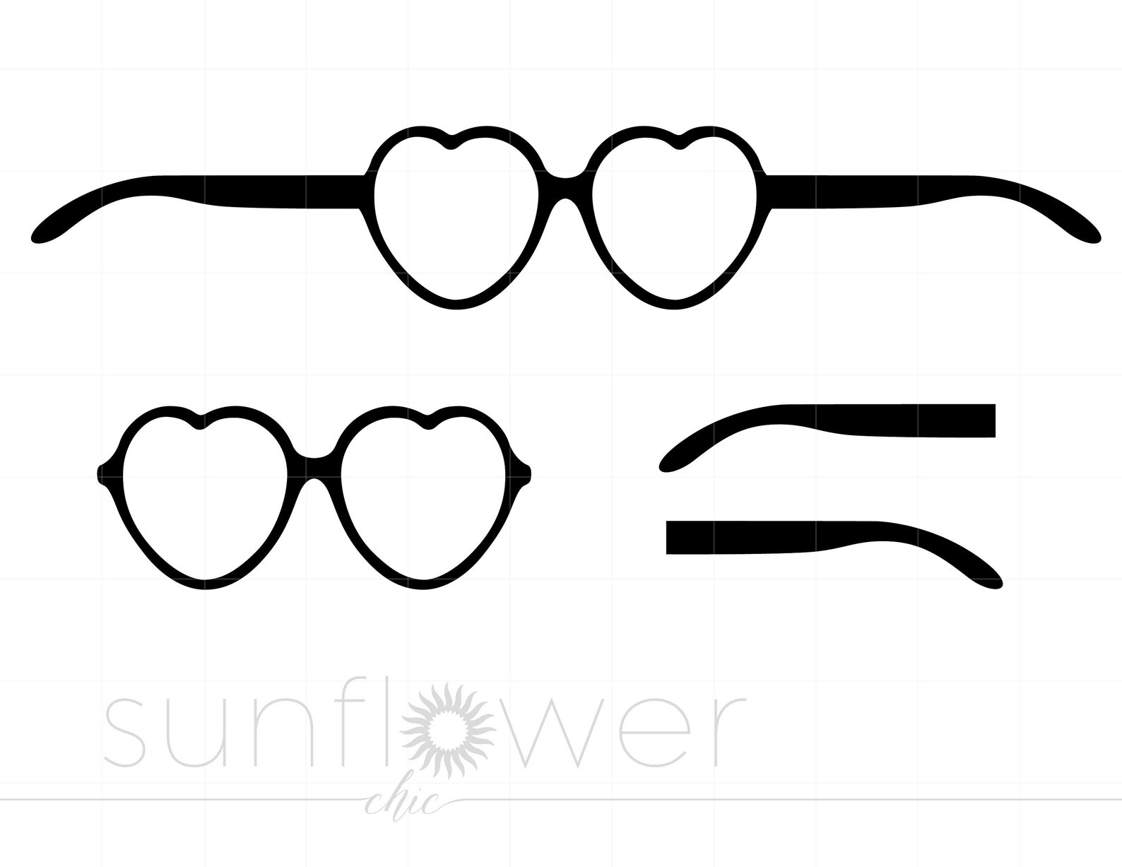 Heart Shaped Glasses SVG Template Heart Glasses SVG Heart Etsy