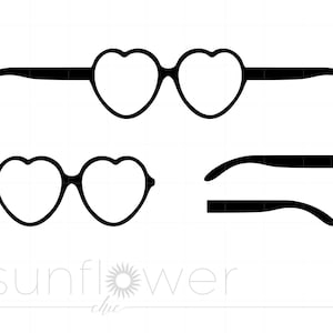 Heart Shaped Glasses SVG Template | Heart Glasses SVG | Heart Glasses with Legs Cut File Cricut | Heart Glasses File Svg Jpg Pdf Png SC2863