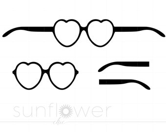 Heart Shaped Glasses SVG Template | Heart Glasses SVG | Heart Glasses with Legs Cut File Cricut | Heart Glasses File Svg Jpg Pdf Png SC2863