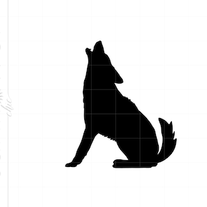 Coyote SVG | Howling Coyote Clipart | Coyote Silhouette Cut File | Full Body Coyote Svg Jpg Eps Pdf Png Download SC1834
