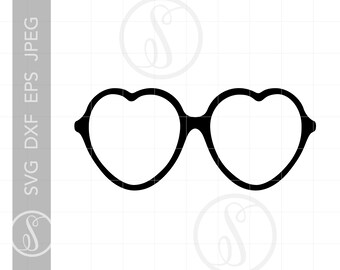 Heart Glasses SVG | Heart Glasses Clipart | Heart Glasses Cut File for Cricut | Heart Glasses File Svg Jpg Eps Pdf Png SC608