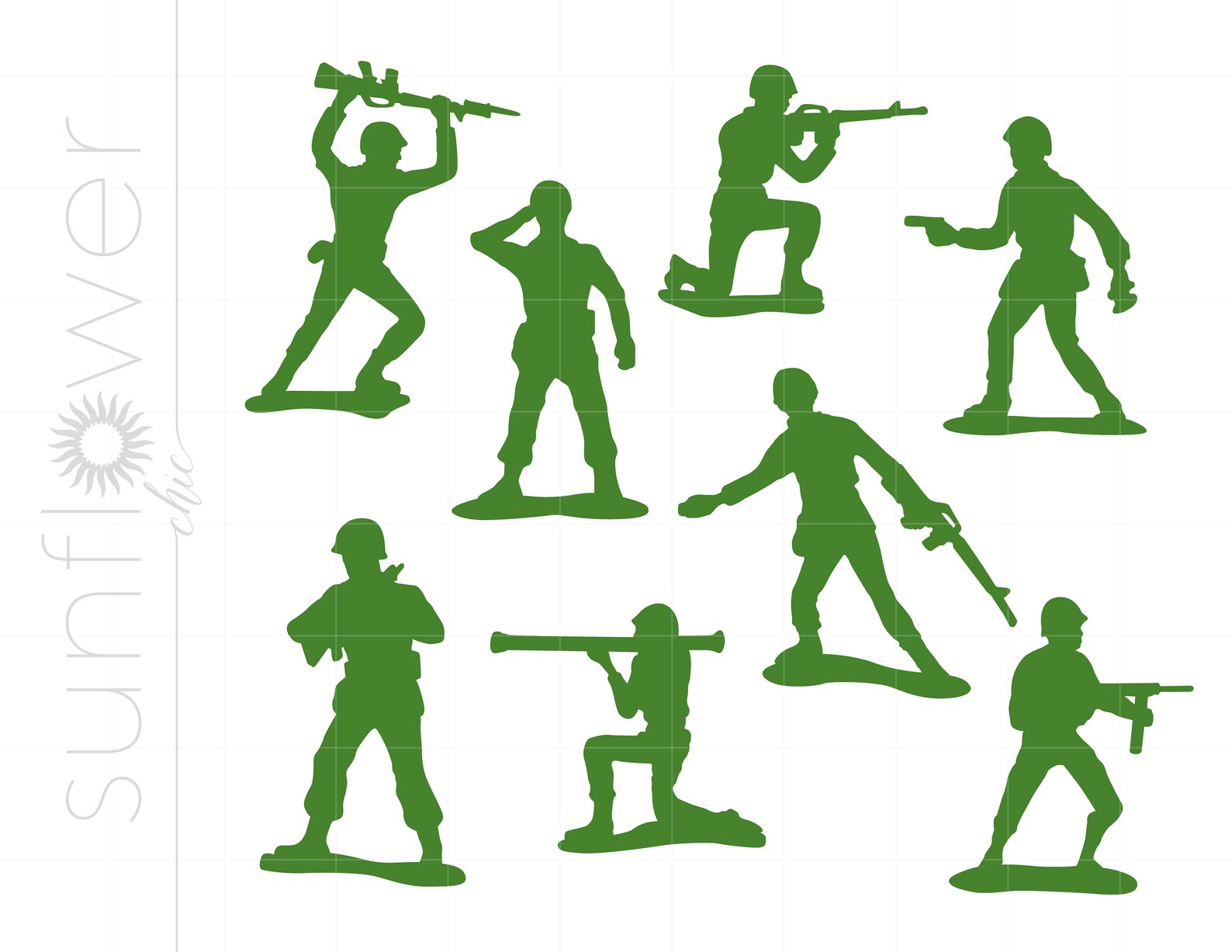 Green Army Men SVG Vector Army Men Clipart Army Men Etsy