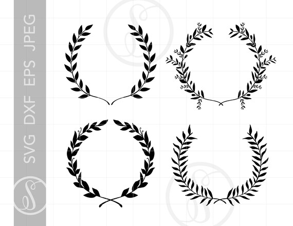 Download Laurel Wreath Svg Clip Art Laurel Cutting Files Svg Dxf Eps Etsy