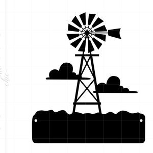 Windmill Sign Template SVG Cut File | Windmill Silhouette Download | Windmill Cricut Svg Eps Pdf Jpg Png SC1818