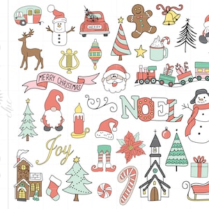 Christmas Doodles Svg Bundle | Christmas SVG | Hand Drawn Christmas Cricut Silhouette Cut Files | Vector Christmas Downloads SC2766