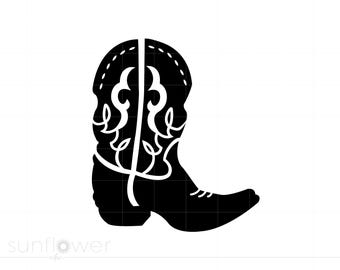 Clipart di stivali Svg, file di taglio di silhouette di stivali Cricut, stivali da cowboy Svg Jpg Eps Pdf Png Download immediato SC1164