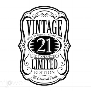 Download de clipart vintage 21 Svg, design de camisa de 21º aniversário arte Svg Jpg Png arquivo de corte de silhueta Cricut, download instantâneo SC901