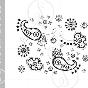 Paisley Bandana SVG Print | Paisley Bandana Silhouette Cut File | Paisley Bandana Svg Jpg Eps Pdf Png Dxf | Vector Svg Download SC1503