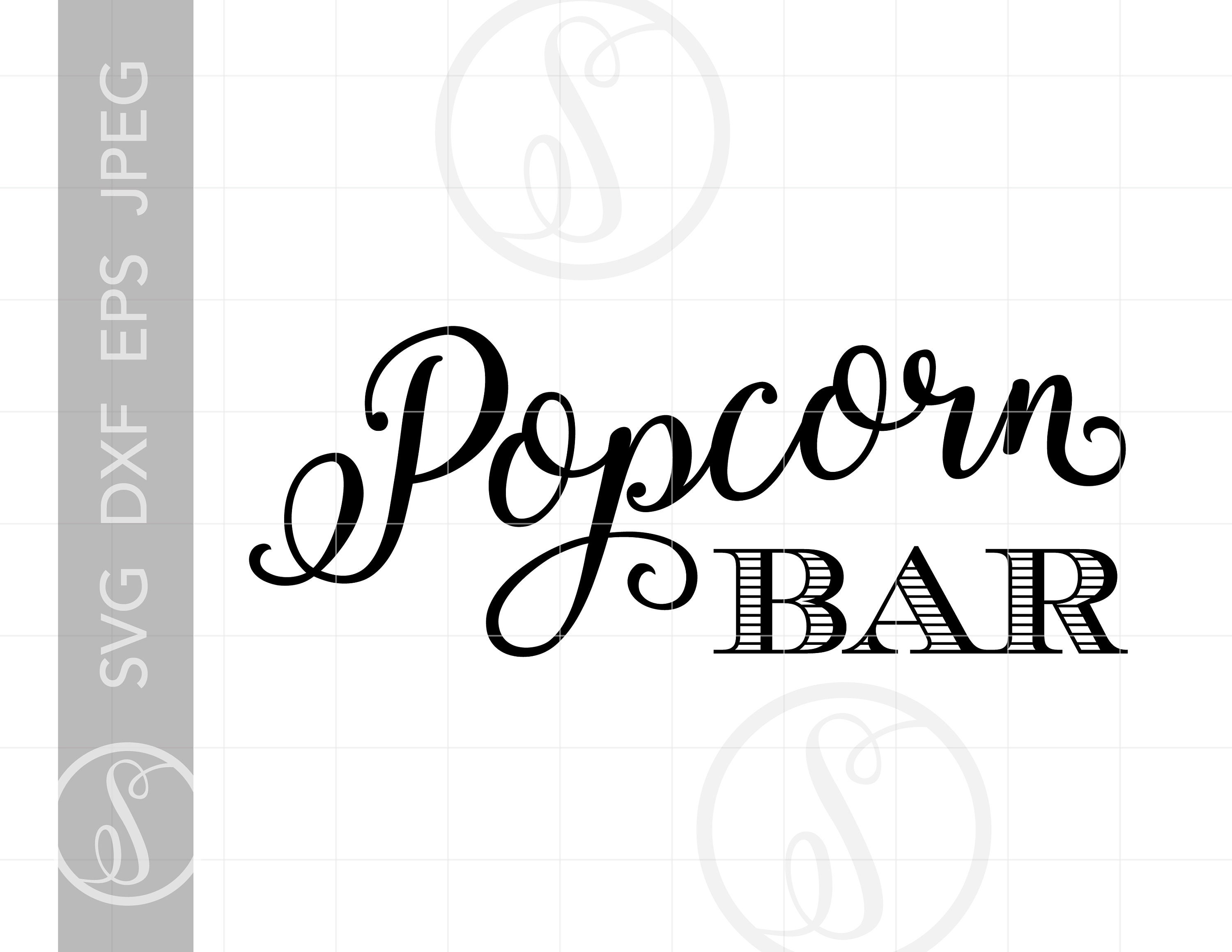 Popcorn Bar SVG Popcorn Bar Clipart Download Popcorn Bar Etsy Finland