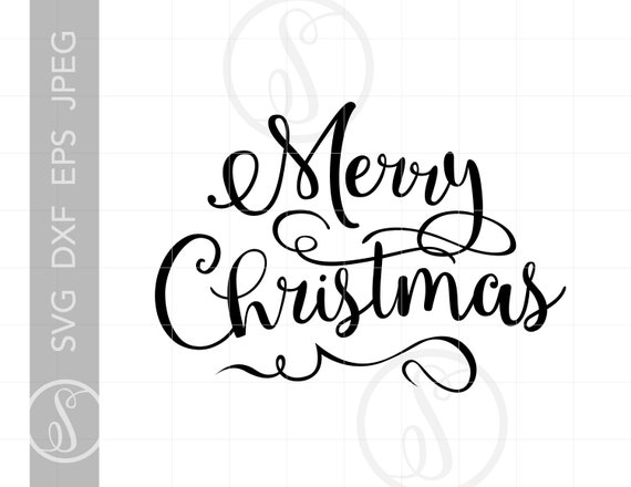 Download Free Merry Christmas Svg Clipart Merry Christmas Silhouette Cut Etsy SVG DXF Cut File