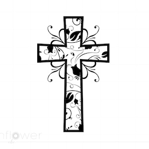 Christian Art Cross Svg Cut File Clipart Download, Religious Faith Svg Dxf Png Cricut Silhouette Cut File, Instant Download SC22