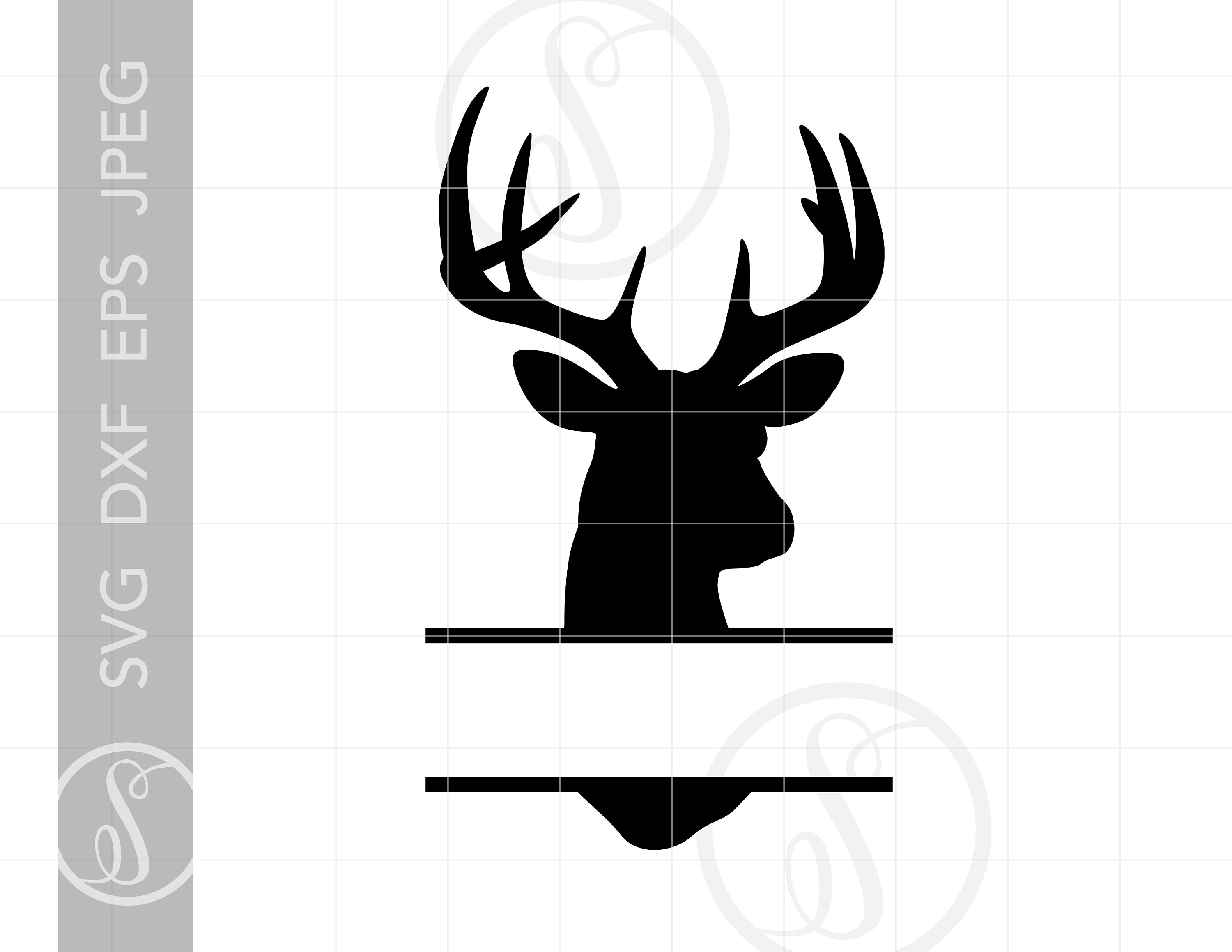Split Deer Head SVG Split Deer Head Clipart Split Deer Etsy Ireland