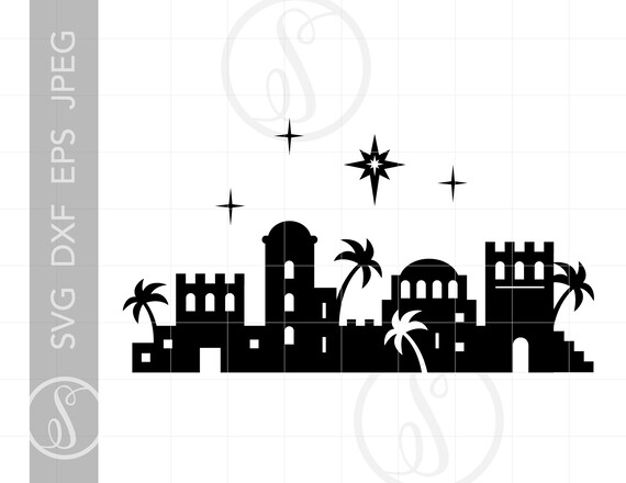 Download Biblical Town Svg Clipart Bethlehem Jerusalem Silhouette Cut Etsy