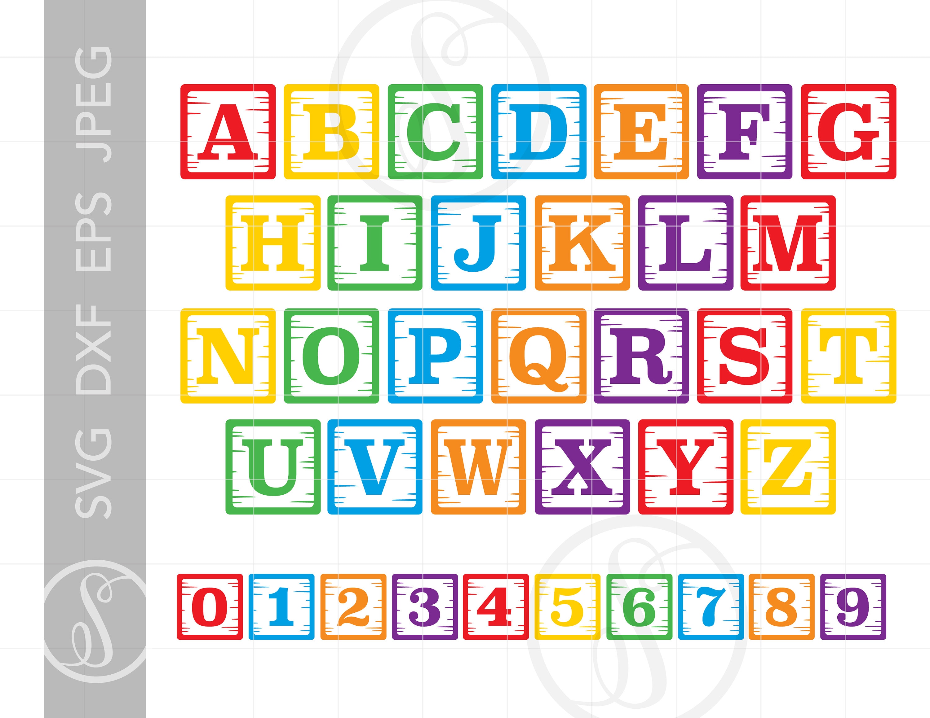 Alphabet Blocks Svg Alphabet Block Cut Files Vector Etsy