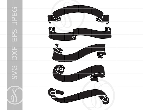 Download Banner Ribbon Svg Cut File Clipart Downloads Svg Dxf Pdf Png Etsy