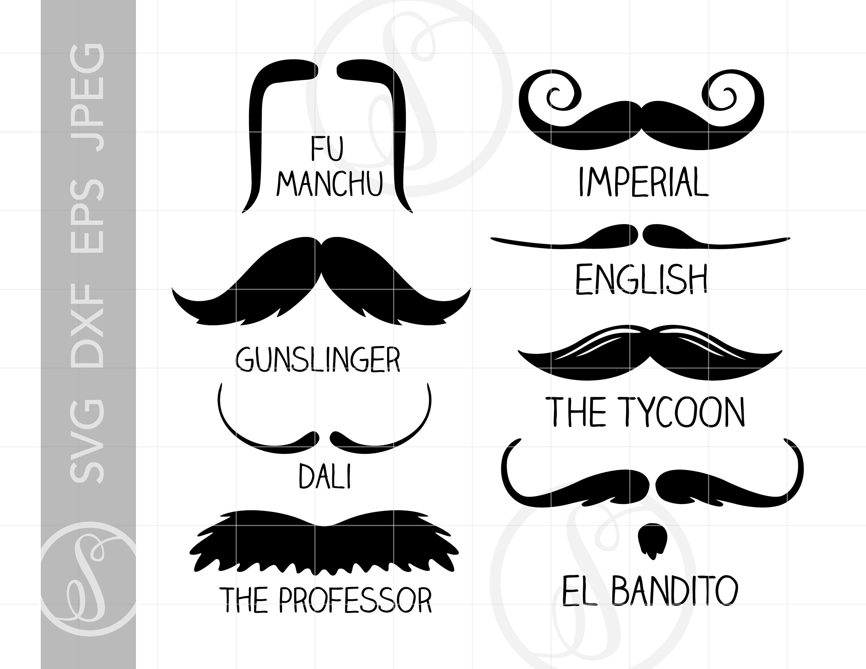 Mustache Styles Svg Cut File Clipart Downloads Mustaches Svg Mustache