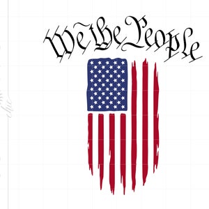 アメリカ国旗 SVG | 私たち国民 アメリカ国旗 SVG | 私たち国民 SVG | 愛国的 SVG | ダメージ加工の旗 印刷可能な Cricut シルエット SC2723