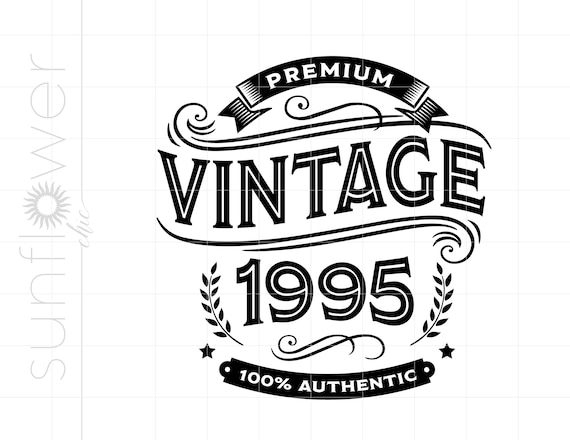 1995 Anniversaire Svg Télécharger, Né en 1995 SVG, vintage