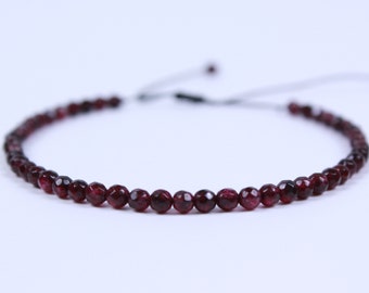 Garnet Healing Bracelet, Root Chakra Bracelet, Yoga Bracelet, Meditation Bracelet, Men Bracelet, Women Bracelet, Small Bead Bracelet