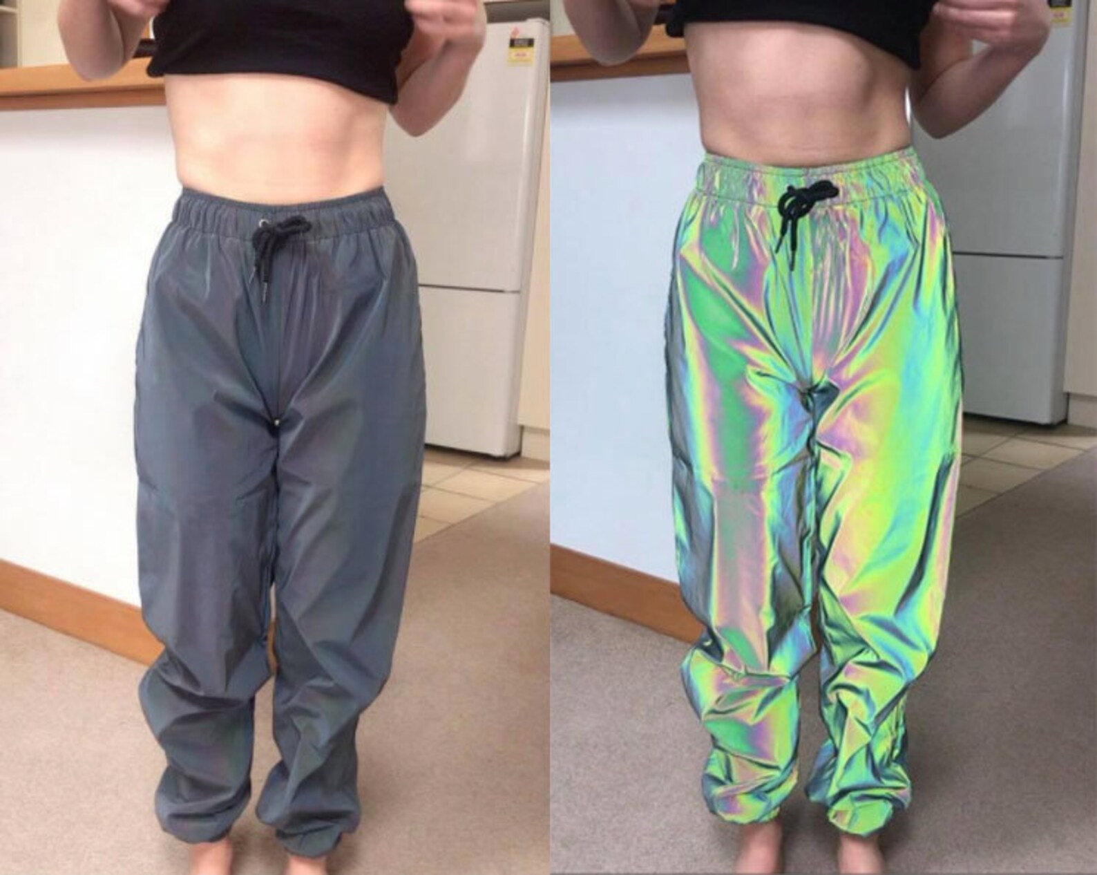 Reflective Pants Glow Pants Holographic Glow Pants Festival Etsy
