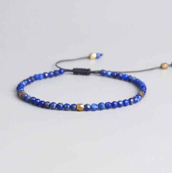 Blue Lapis Bracelet Third Eye Chakra Bracelet Yoga Bracelet