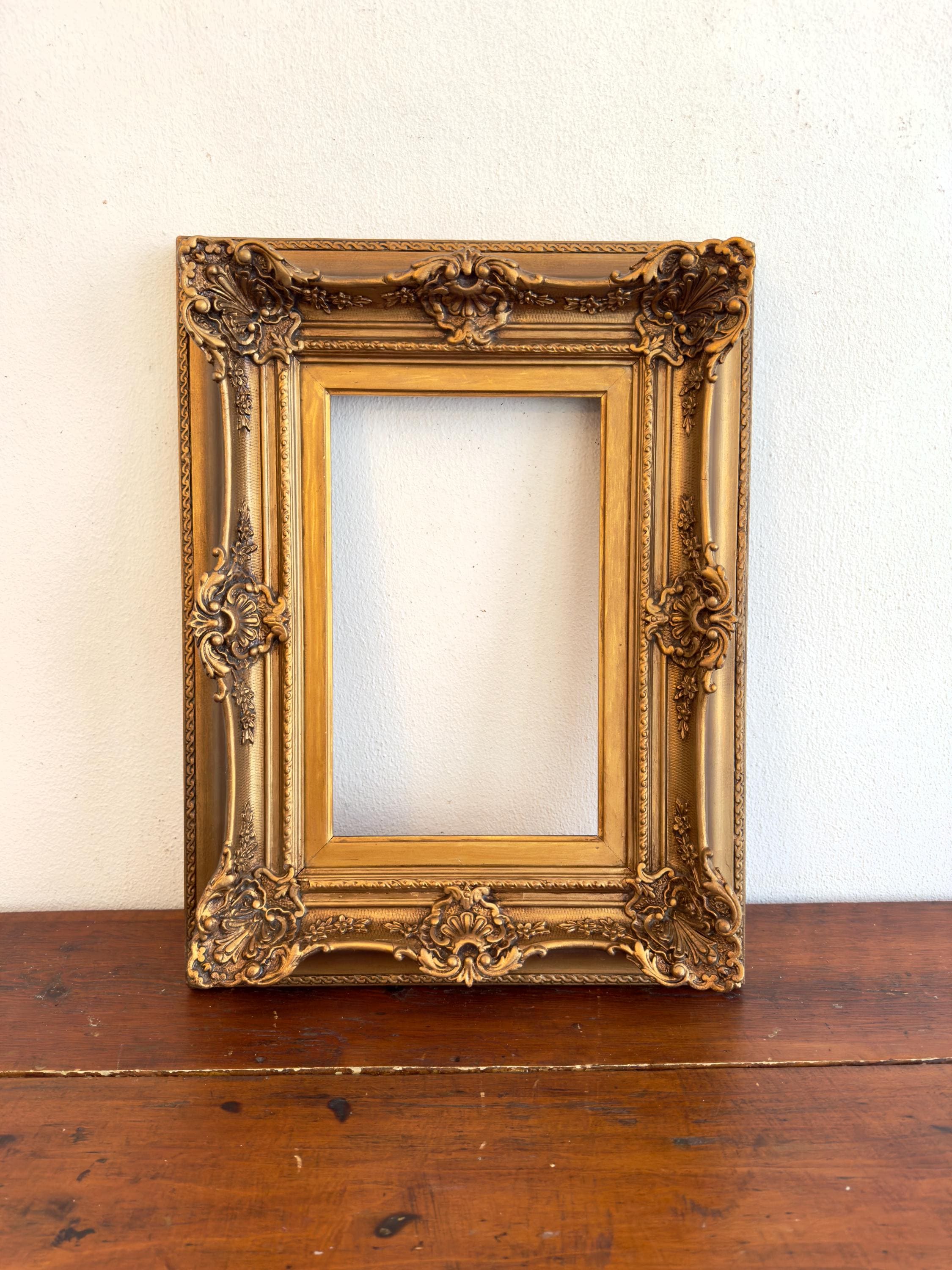 Antique Gold Rococo Frame | French Baroque Style Gesso Wood | for