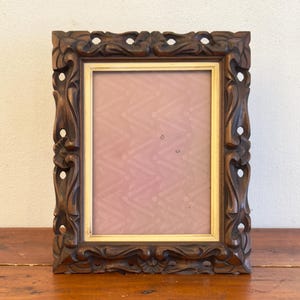 Hand Carved Ornate Wood Frame | Vintage Photo & Wall Art | For 18x24 cm Art