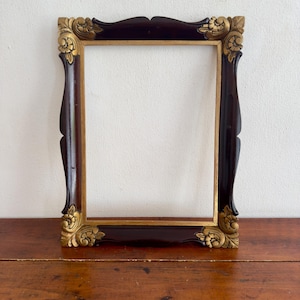 Hand Carved Wooden Frame | Vintage Ornate Wood Picture Frame | Antique Rustic Frame for Art or Photo 1.75x15.75&quot; | Shabby Chic Home Decor