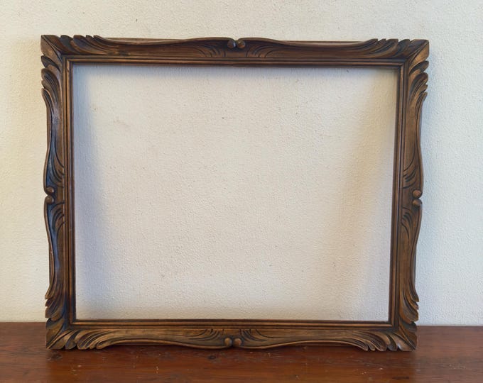 Hand Carved Wooden Frame | Vintage Ornate Wood Picture Frame | for Art ...