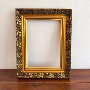 Vintage Art Deco Gold Picture Frame | Ornate Gesso on Wood (10.25x14.25”)