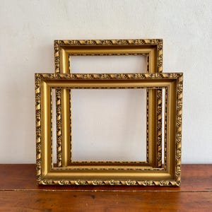 Vintage Gold Gesso Baroque Frames | Art Deco Picture Frame Pair | For 11.25x15.75"