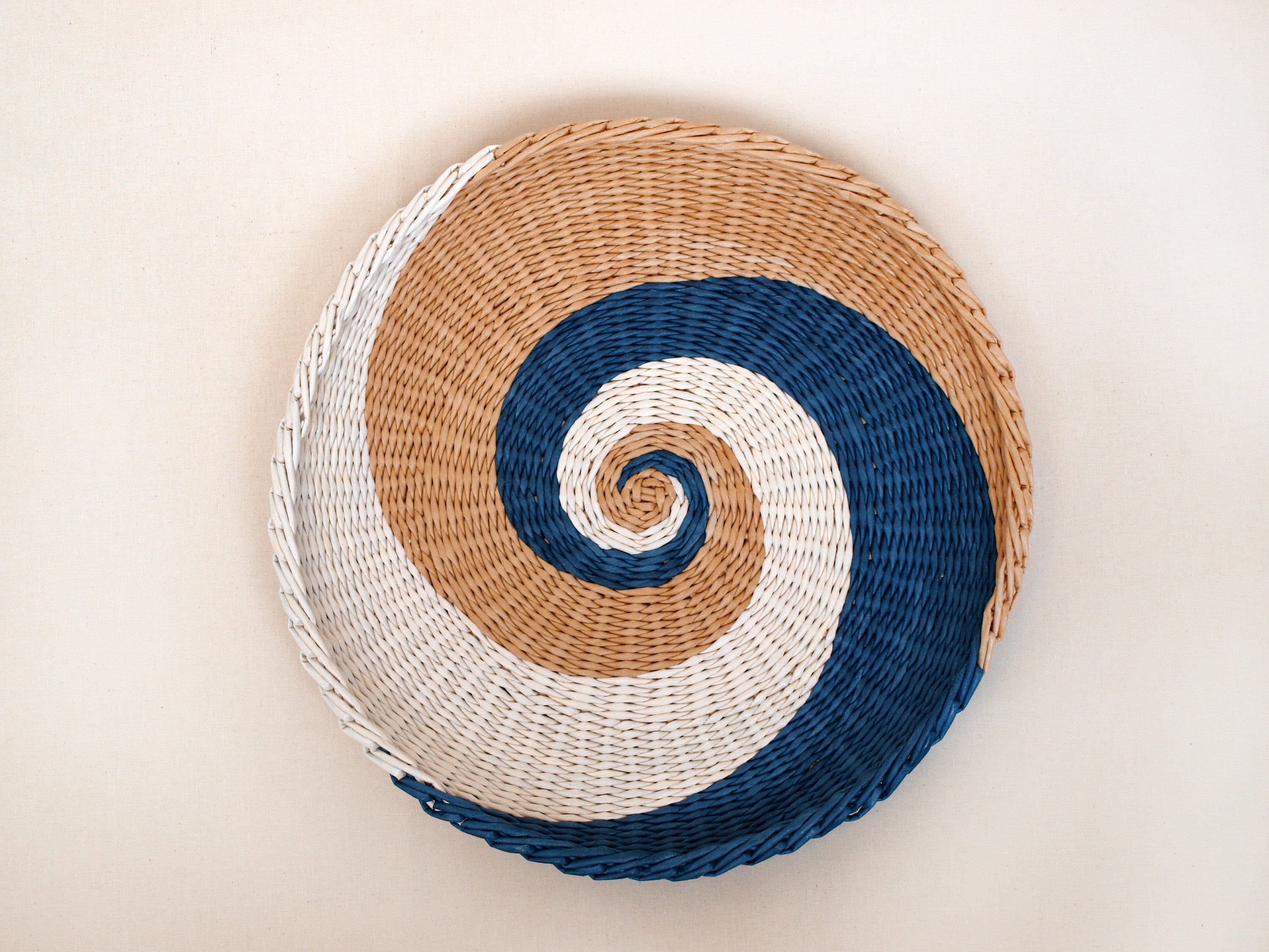 Set of 2 wall hanging woven plates African inspired decorative Etsy